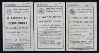 Leinster FA Challenge Cup Finals 1953 St. Patrick’s Athletic v Drumcondra, 1954 Shamrock Rovers v