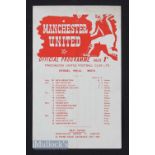 1941/42 War league north Manchester Utd v Everton 27 September 1941 single sheet issue. Good, pencil