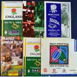1992 S Africa in France & England Rugby Programmes (6): Scarce issues from the French tests at