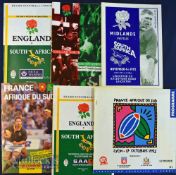 1992 S Africa in France & England Rugby Programmes (6): Scarce issues from the French tests at