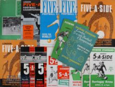 Football 5-a-side Championship Tournament programmes to include 1954, 1955, 1956 x 2, 1957, 1958,