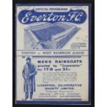 Pre-War 1936/37 Everton v West Bromwich Albion football programme 7 November 1936 notes on Dixie