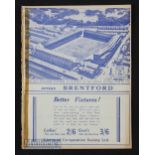 1938/39 Everton v Brentford Div 1 match programme 3rd September 1938; heavy tape to spine,