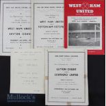 Selection of West Ham Utd home match programmes 1953 Leyton Orient (Essex prof. cup s-final), 1955