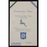 1937 Auckland v S Africa Signed Rugby Dinner Menu: Lovely example, 4pp foldover card with decorative