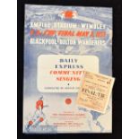 1953 FA Cup Final ticket for west standing area plus community singing sheet. (2) Fair-good.