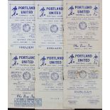 Selection of Portland Utd home match programmes 1951/52 Poole Town 1953/54 Clandown 1954/55