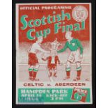 1953/54 Scottish Cup Final Celtic v Aberdeen at Hampden. Crease, team change.