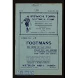 1934/35 Ipswich Town v Harwich & Parkeston match programme 26 December 1934. Name on front, team
