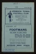 1934/35 Ipswich Town v Harwich & Parkeston match programme 26 December 1934. Name on front, team