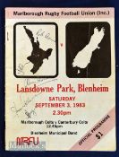 1983 Signed New Zealand N Island v S Island Rugby Programme: Nice example from the old-school