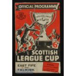 1947/48 Scottish league cup final Falkirk v East Fife match programme 25 October. Creases, edge