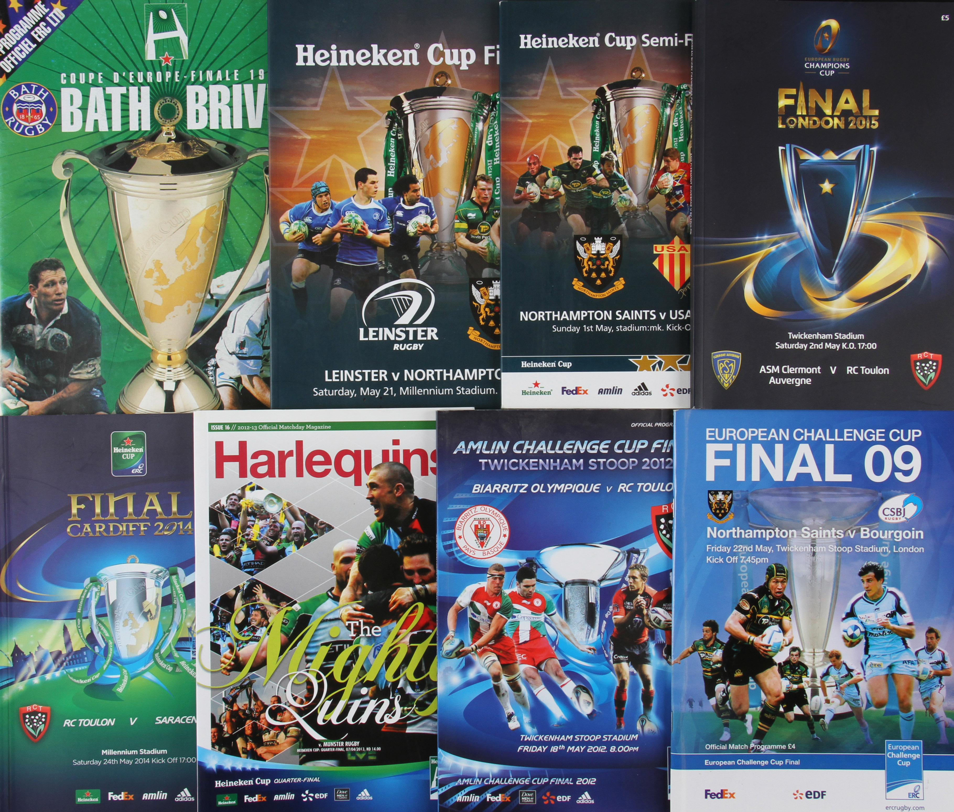 European Rugby Finals etc Programmes Doublers (8): All also included in earlier lots; Cup Finals