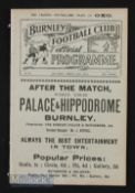 1912/13 Burnley v Manchester Utd reserves Central league match at Turf Moor 22 March, tiny