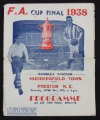 1938 FA Cup final souvenir match programme (Victor) 8 pages large newspaper style Huddersfield