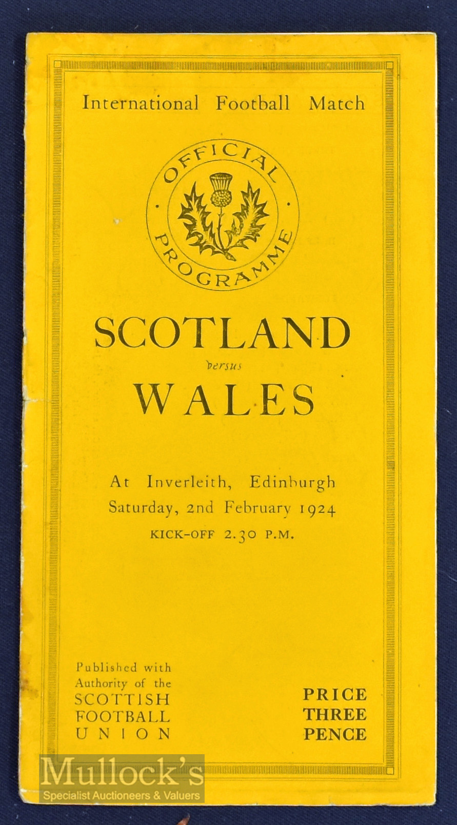 1924 Rare Scotland v Wales Rugby Programme: The issue as ever for this last Welsh visit to