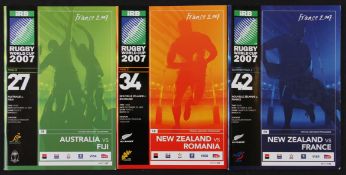 RWC 2007 Rugby Programmes etc (3): Australia v Fiji and NZ v Romania, pool games, and NZ v France (