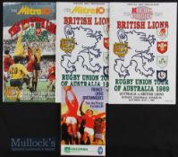1989 British & Irish Lions to Australia Rugby Test Programmes etc (4): The three large attractive