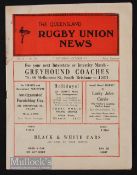 V Rare 1953 Queensland v Wallabies Rugby Programme: Sought after issue from Brisbane for this