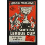 1951/52 Scottish league cup final Rangers v Dundee 27 October 1951. Slight crease.