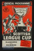 1951/52 Scottish league cup final Rangers v Dundee 27 October 1951. Slight crease.