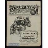 1944/45 War league West Bromwich Albion v Wolves 25 November 1944 4 pages; fold, creases, edge tear