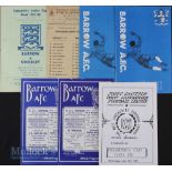 Selection of Barrow home match programmes 1965/66 Blackpool (Lancs Senior Cup s/final) 1966/67