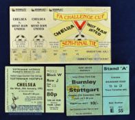 Selection of football match tickets to include 1993/94 FA Cup semi-final at Wembley Chelsea v West