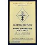 1945 Scarce Scottish Services v RAAF Rugby Programme: This one was against, note, the Royal