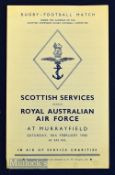 1945 Scarce Scottish Services v RAAF Rugby Programme: This one was against, note, the Royal