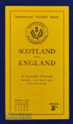 1937 Scarce Scotland v England Rugby Programme: At least the Scottish pack have consecutive
