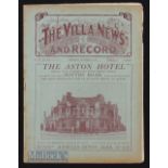 1928/29 Aston Villa v Bolton Wanderers Div 1 match programme 20 October 1928. Age wear, staple