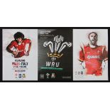 Wales v Italy Recent Mint Rugby Programmes (3): At Cardiff in 2012, 2015 (RWC warm-up) and 2016.