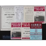 Selection of West Ham Utd home match programmes 1956 v Aldershot South floodlight cup final, 1960