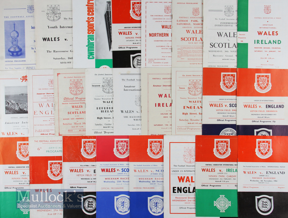 Collection of Welsh international match programmes U23’s, schools, and amateur internationals mainly