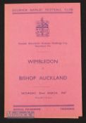 1947 FA Amateur Cup semi-final Wimbledon v Bishop Auckland at Dulwich 22 March 1947, 4 pages.