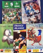 France & Italy Home Rugby Programme Selection (5): France v England 1998 & v Ireland 1996 & 1998;