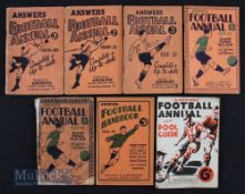 Pre-war ‘Answers’ football cards 1929/30, 1930/31, 1931/32, 1934/35, 1935/36 (poor), 1936/37, 1937/