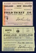 Scarce Rugby Tickets, 1940s/50s England (2): North Stand for the visit of the Scots, 1949 & field