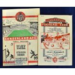 1953/54 Wolves Championship season away match programmes v Sunderland, v Liverpool, (2) Fair-good.