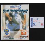 Argentina ‘A’ v Wales 1999 Rugby Programme: Large edition and scarce ticket from the successful