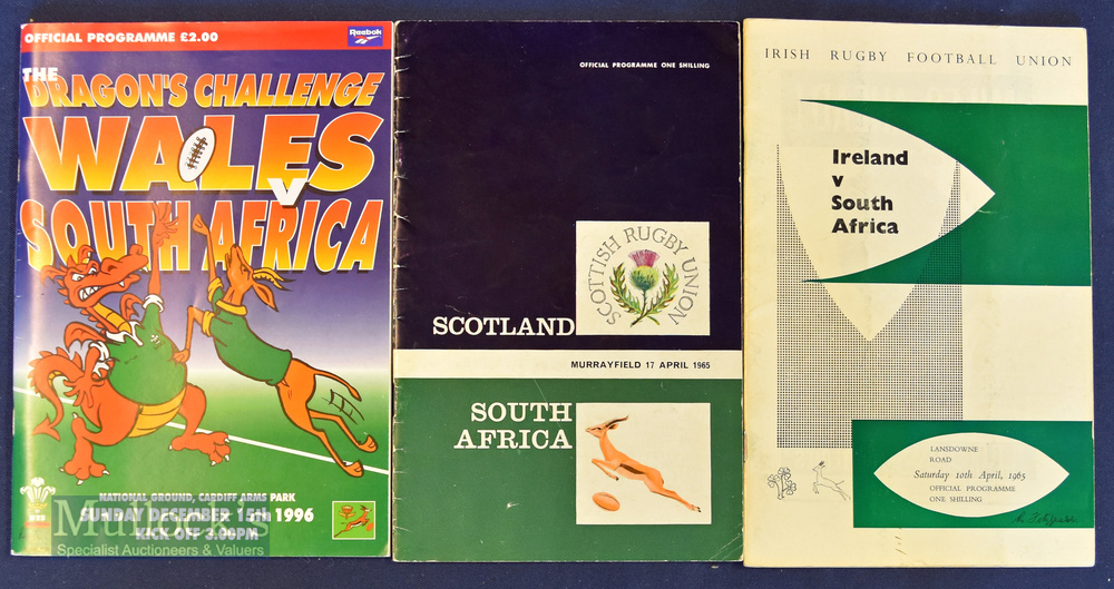 1965 & 1996 S Africa One-off Rugby Test Programmes (3): The issues from the defeats to Ireland &