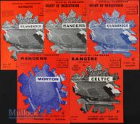 Scottish league cup finals 1960, 1961, 1962, 1963, 1965 at Hampden. (5) Fair-good.