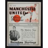 1932/33 Manchester Utd v Tottenham Hotspur Div. II match programme 21 January 1933; score to team