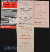 1945/46 Devon prof. championship final Exeter City v Torquay Utd, 1949/50 Exeter City v Plymouth