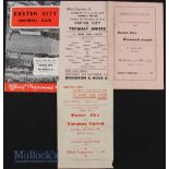 1945/46 Devon prof. championship final Exeter City v Torquay Utd, 1949/50 Exeter City v Plymouth