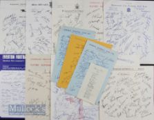 Collection of football club printed autograph sheets with player squad signatures to include Burnley