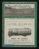 1930/31 Norwich City v Queens Park Rangers Div. 3 (S) 6 September 1930, fold, small hole to back