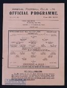 1943/44 War league south Arsenal v Brighton & Hove Albion 10 April 1944, single sheet. Tiny edge