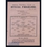 1943/44 War league south Arsenal v Brighton & Hove Albion 10 April 1944, single sheet. Tiny edge